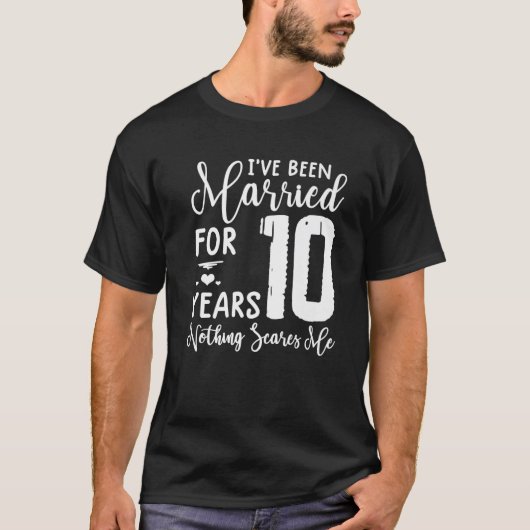 10 jaar gehuwd Funny Couple 10th Jubileum T-shirt (Voorkant)