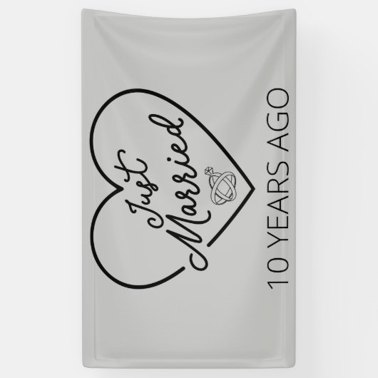 10 jaar geleden getrouwd spandoek (Verticaal)