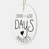 10 Jaar Getrouwd Geliefden Keramisch Ornament (Links)