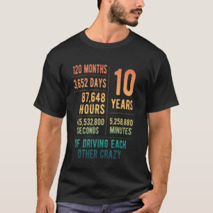 10 Jaar Getrouwd Grappige 10e Huwelijksverjaardag T-shirt