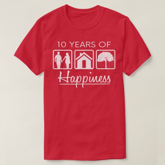 10 jaar getrouwd met 10th Wedding1483 T-shirt (Design voorkant)