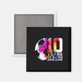 10 Jaar Geweldig Voetbal 10e Verjaardag  Magneet (Voorkant / Achterkant)