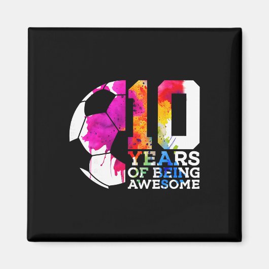 10 Jaar Geweldig Voetbal 10e Verjaardag  Magneet (Voorkant)