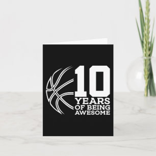 10 JAAR GEWELDIGE BASKETBAL 10E VERJAARDAG KAART