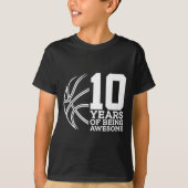 10 JAAR GEWELDIGE BASKETBAL 10E VERJAARDAG T-SHIRT (Voorkant)