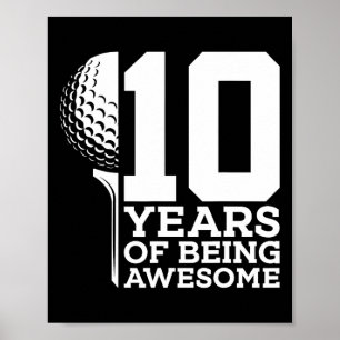10 jaar Geweldige golfen 10e verjaardag 1 Poster