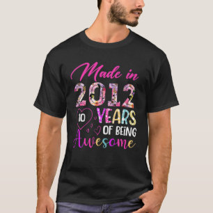 10 jaar Geweldige in 2012, geboortedag GIF T-shirt