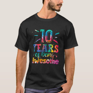 10 jaar Geweldige kleurstof 10 jaar oud 10T T-shirt