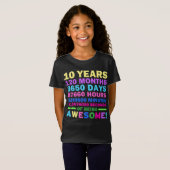 10 jaar Geweldige meisje van 10e verjaardag T-shirt (Voorkant volledig)