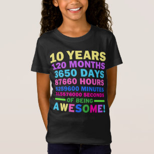 10 jaar Geweldige meisje van 10e verjaardag T-shirt