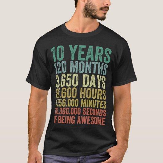 10 jaar Geweldige Retro  grappig zijn T-shirt (Voorkant)