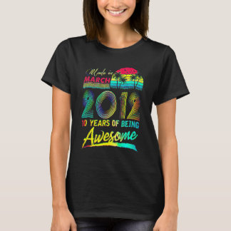 10 jaar Geweldige sinds maart 2012 10e verjaardag T-shirt