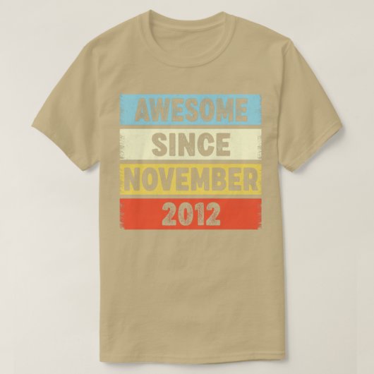 10 jaar Geweldige sinds november 2012 10e geboorte T-shirt (Design voorkant)