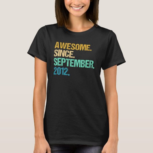 10 jaar Geweldige sinds september 2012 10e 2 T-shirt (Voorkant)