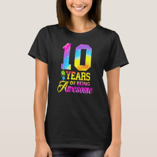 10 jaar Geweldige stropdas kleurstof 10e verjaarda T-shirt
