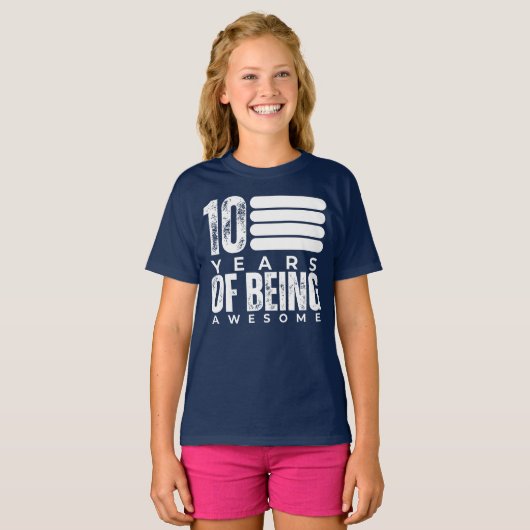 10 jaar Geweldige tiende verjaardag T-shirt (Voorkant volledig)