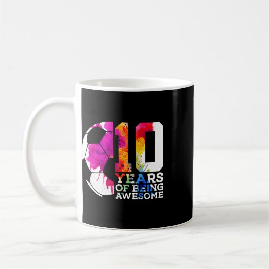 10 Jaar Geweldige Voetbal 10e Verjaardag Koffiemok (Links)