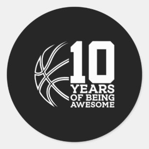 10 jaar Geweldige zijn Bysketbyll 10th Birthday Ronde Sticker