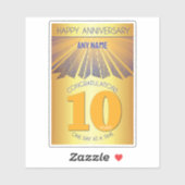 10 Jaar | Golden Ray 12 Stappen AANGEPASTE NAAM Sticker (Vel)