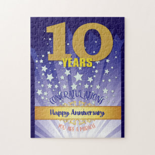 10 Jaar Hersteljubileum Krachtig Cijfer Legpuzzel