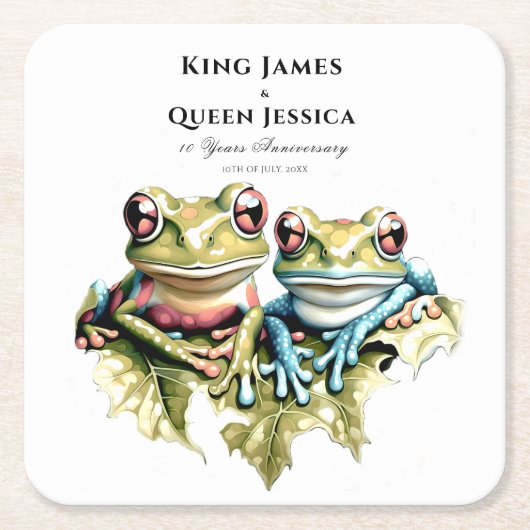 10 Jaar Huwelijk Jubileum Tuin Casual Partij Kartonnen Onderzetters (Voorkant)