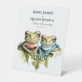 10 Jaar Huwelijk Jubileum Tuin Casual Partij Reclamebord Met Voetstuk