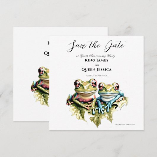 10 Jaar Huwelijk Jubileum Tuin Casual Partij Save The Date (Voorkant / Achterkant)