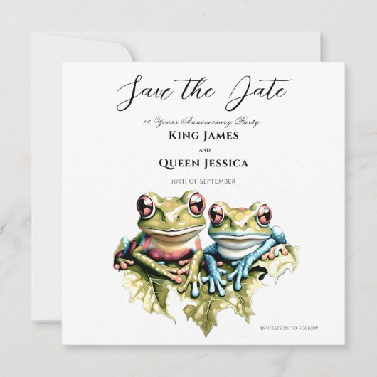 10 Jaar Huwelijk Jubileum Tuin Casual Partij Save The Date (Voorkant)