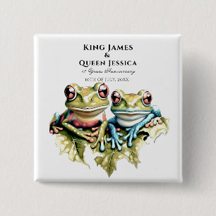 10 Jaar Huwelijk Jubileum Tuin Casual Partij Vierkante Button 5,1 Cm