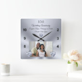 10 jaar huwelijkscadeau voor vrouw, diamant vierkante klok (Huis)