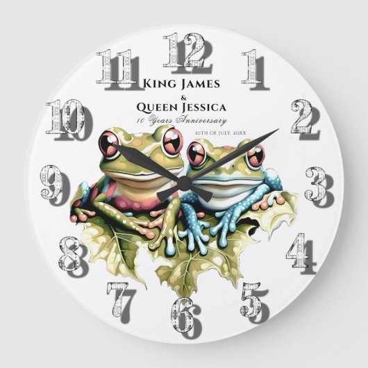 10 Jaar Huwelijksjubileum Tuin Casual Feest Grote Klok (Voorkant)