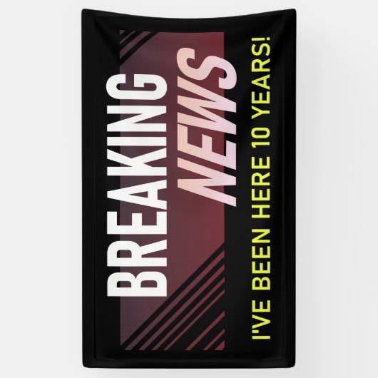 10 jaar Jubileum 10e Arbeidscontractant Spandoek (Verticaal)