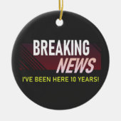 10 jaar Jubileum 10e Personeelsformatie Keramisch Ornament (Voorkant)