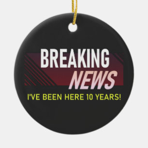 10 jaar Jubileum 10e Personeelsformatie Keramisch Ornament