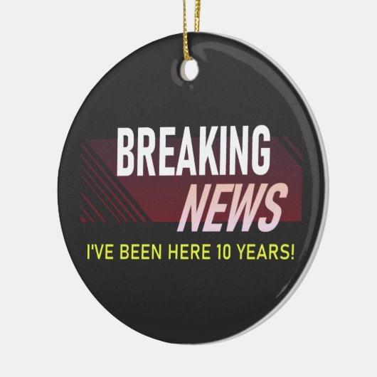 10 jaar Jubileum 10e Personeelsformatie Keramisch Ornament (Links)