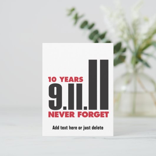 10 jaar Jubileum 11e Briefkaart september (Staand voorkant)