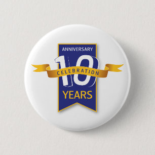 10 Jaar Jubileum Design Ronde Button 5,7 Cm