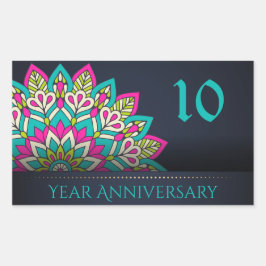 10 jaar Jubileum envelopzegel Rechthoekige Sticker
