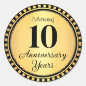 10 jaar Jubileum envelopzegel Ronde Sticker (Voorkant)