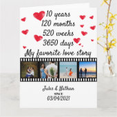 10 jaar jubileum filmstrook fotoweergave kaart (Gele Bloem)