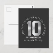 10 Jaar Jubileum Mijlpaal - Een Decennium Sterk Briefkaart (Voorkant / Achterkant)