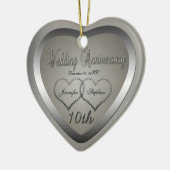 10 jaar Jubileum Ornament geborsteld in blik (Links)