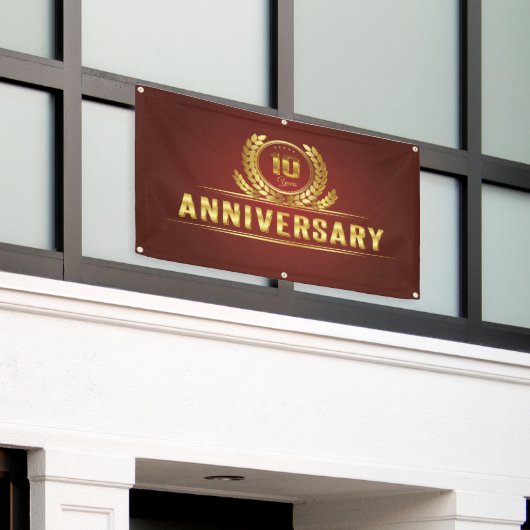 10 jaar Jubileum Spandoek (Buitenkant Gebouw)