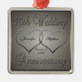 10 jaar Jubileum Square Ornament in Punched Tin (Voorkant)
