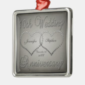 10 jaar Jubileum Square Ornament in Punched Tin (Links)