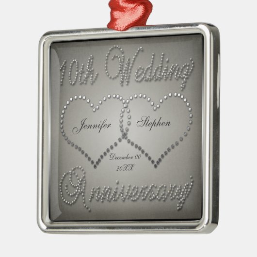 10 jaar Jubileum Square Ornament in Punched Tin (Links)