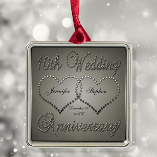 10 jaar Jubileum Square Ornament in Punched Tin