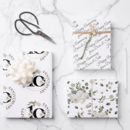 10 jaar Jubileum voor bruiloft - Aangepast Inpakpapier Vel