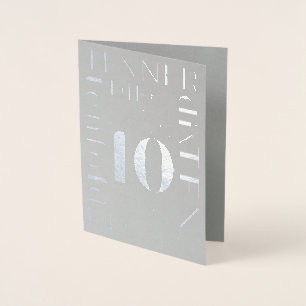 10 jaar Kaart Folie Sober Folie