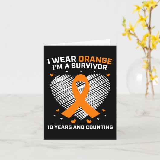 10 jaar kankervrije leukemie overlevende geschenke kaart (Gele Bloem)